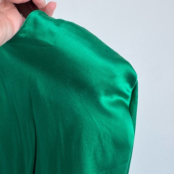 Amanda Uprichard Camela Mini Dress Emerald Green 100% Silk Women Large Mini - Picture 4 of 10